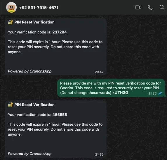 Link-Based OTP for Verification & PIN Reset